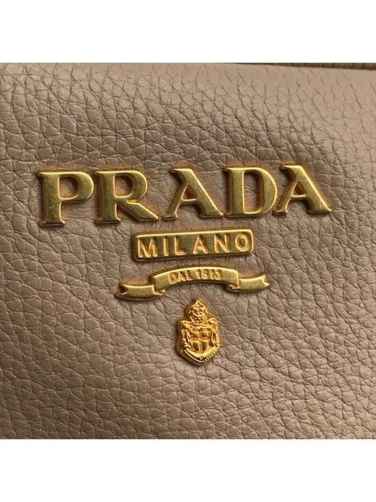 Prada Leather Pouch Gold Pink Beige Case - Picture 8 of 10